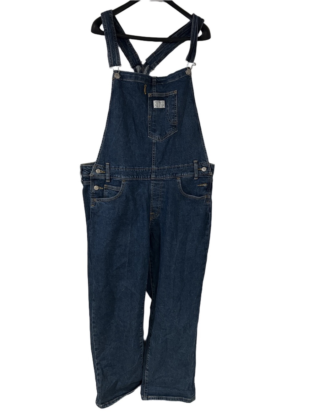 Levi's Dark Blue Denim Overalls with Branded Bib Patch Size 18W
